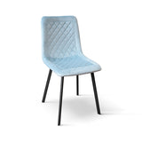 set di 4 sedie noho effetto velluto azzurro, sedia dal design moderno per sala da pranzo o soggiorno