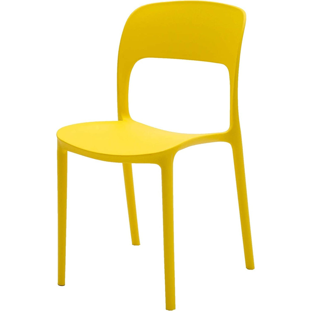 set di 4 sedie fuerteventura in polipropilene gialle, sedia per esterno resistente agli agenti atmosferici