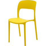 set di 4 sedie fuerteventura in polipropilene gialle, sedia per esterno resistente agli agenti atmosferici