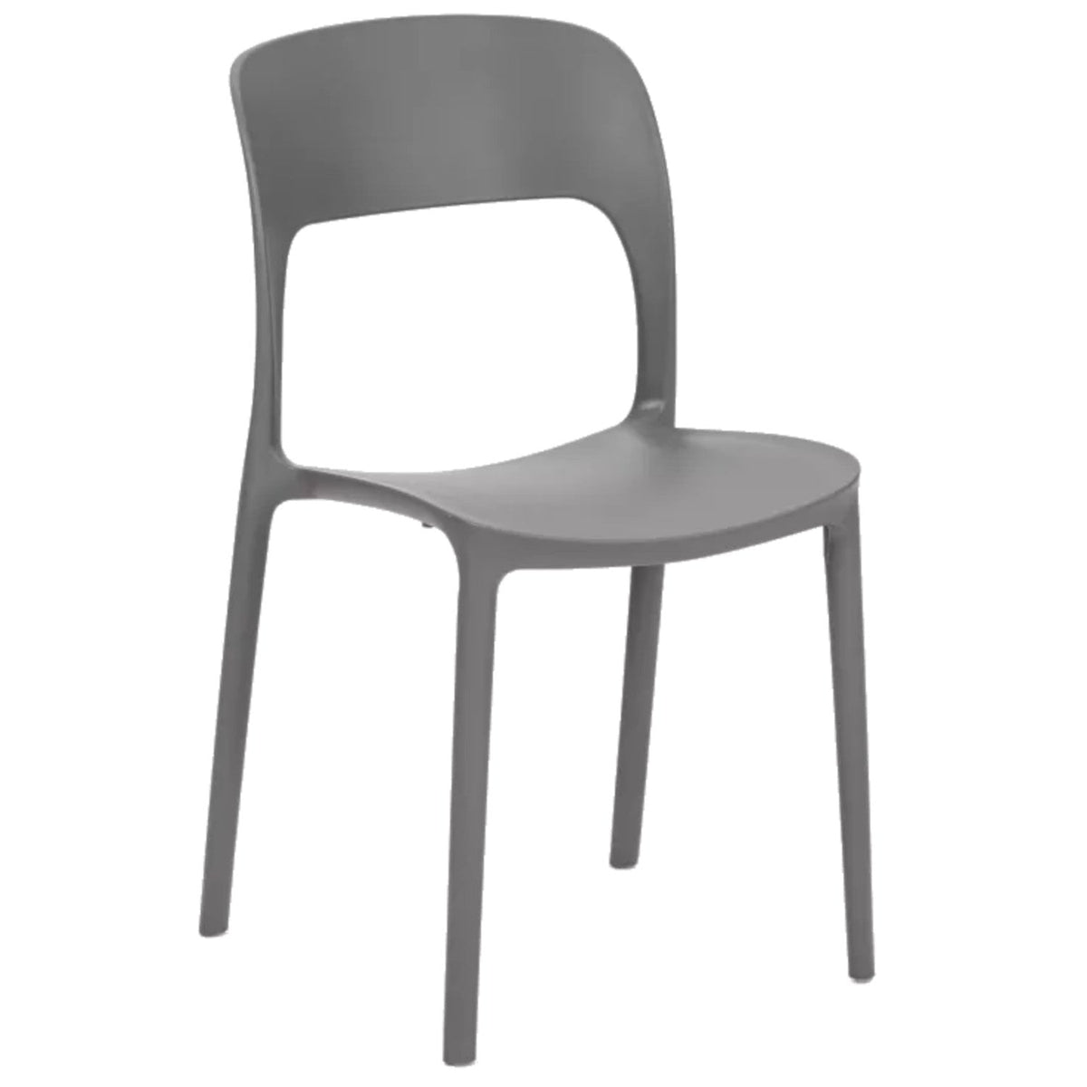 set di 4 sedie fuerteventura in polipropilene grigie, sedia per esterno resistente agli agenti atmosferici