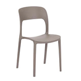 set di 4 sedie fuerteventura in polipropilene tortora, sedia per esterno resistente agli agenti atmosferici