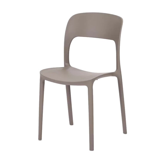 set di 4 sedie fuerteventura in polipropilene tortora, dettaglio della finitura in metallo, plastica o legno trattato