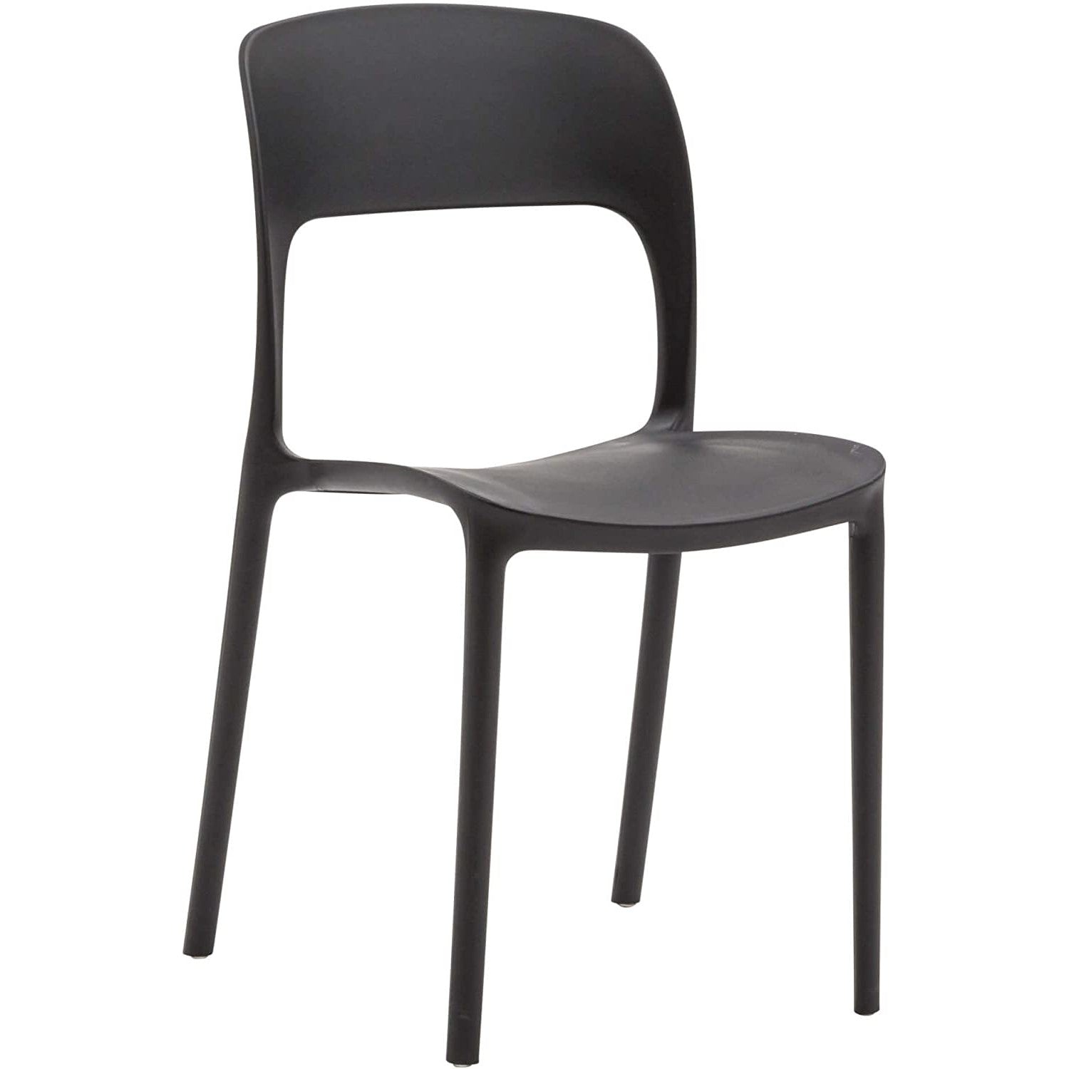 set di 4 sedie fuerteventura in polipropilene nere, sedia per esterno resistente agli agenti atmosferici