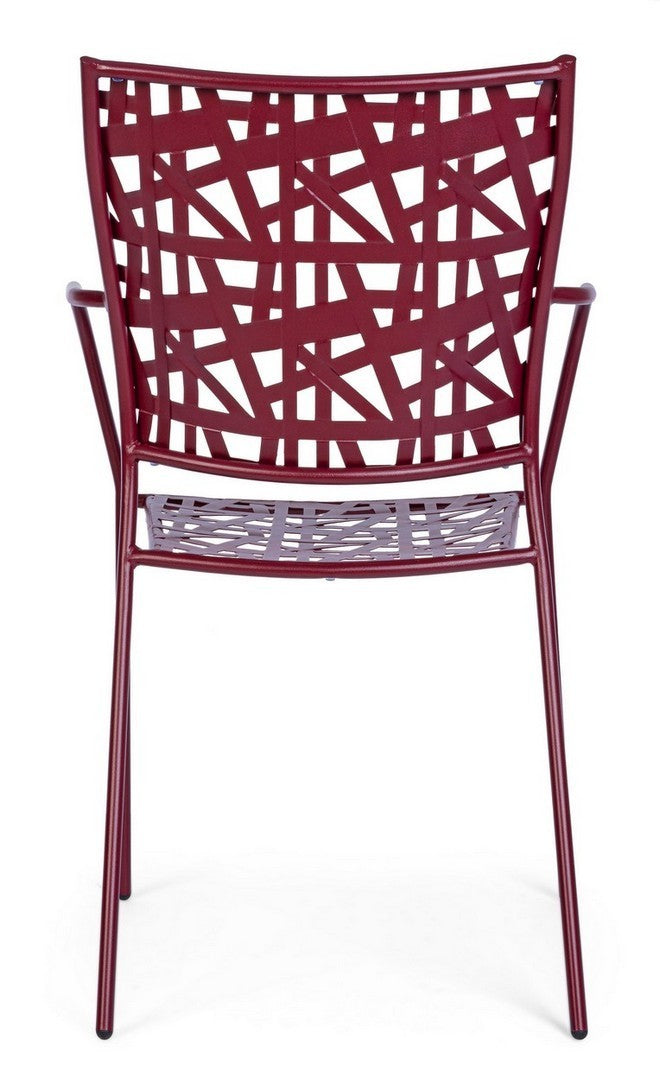 set di 4 sedie kelsie bordeaux, comoda e leggera, perfetta per giardino o balcone