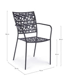set di 4 sedie kelsie antracite, ambientazione su terrazza, veranda o prato