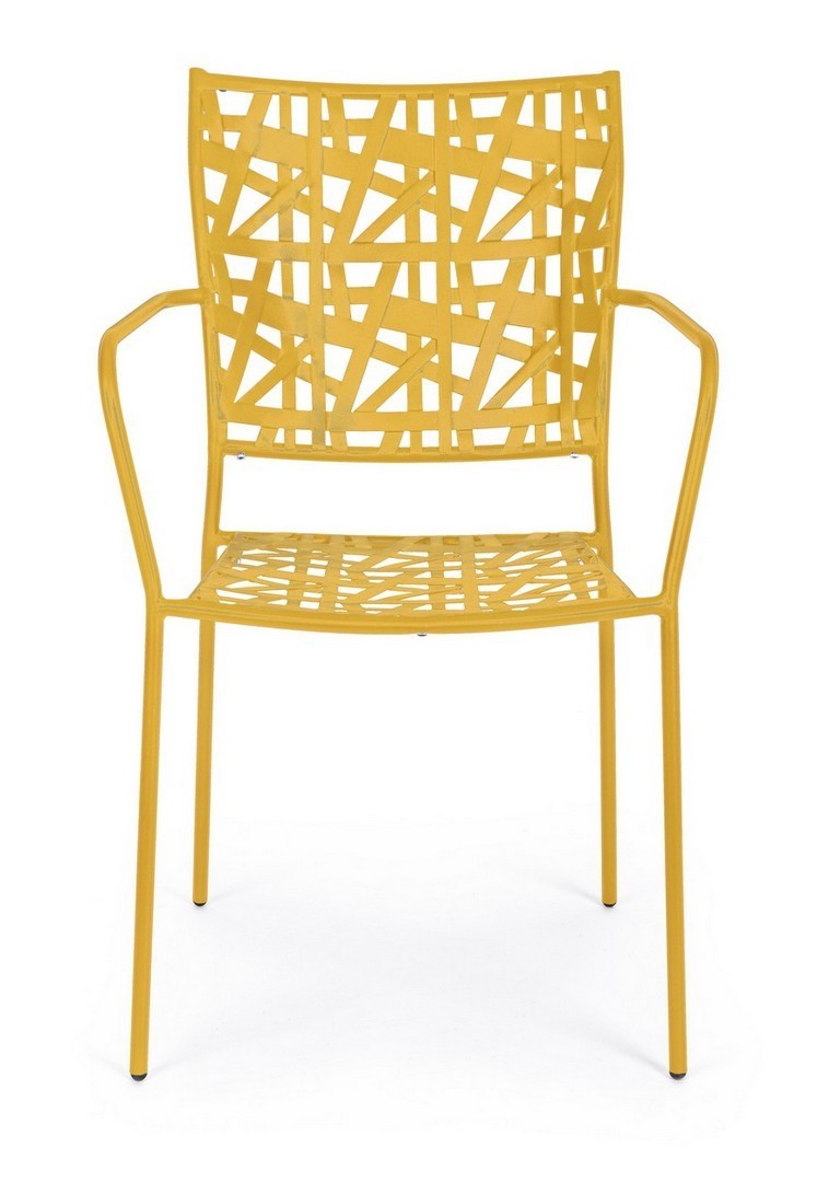 set di 4 sedie kelsie ocra, ideale per arredare con stile il tuo spazio outdoor