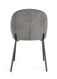 set di 2 sedie wendy in tessuto grigio e gambe acciaio nere, ideale per cucina, sala da pranzo o studio