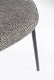 set di 2 sedie wendy in tessuto grigio e gambe acciaio nere, struttura solida e stabile, adatta a ogni ambiente