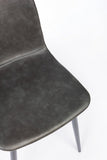 set di 2 sedie kyra similpelle antracite e gambe nere, facile da abbinare a qualsiasi stile d’arredo