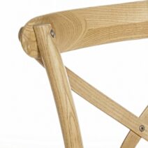 Set di 2 sedie CROSS in legno di olmo marrone e rattan naturale