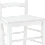 set di 2 sedie appia in legno bianche, vista ambientata attorno a un tavolo da pranzo