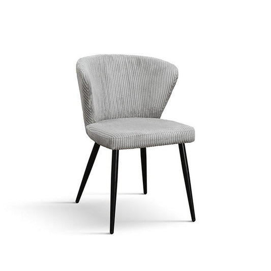 set di 2 sedie mantes in tessuto effetto velluto grigio e gambe in metallo antracite, poltroncina elegante con braccioli per...