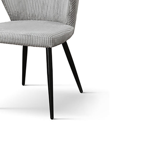 set di 2 sedie mantes in tessuto effetto velluto grigio e gambe in metallo antracite, dettaglio dei braccioli imbottiti o in...