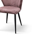 set di 2 sedie mantes in tessuto effetto velluto lilla e gambe in metallo antracite, dettaglio dei braccioli imbottiti o in...