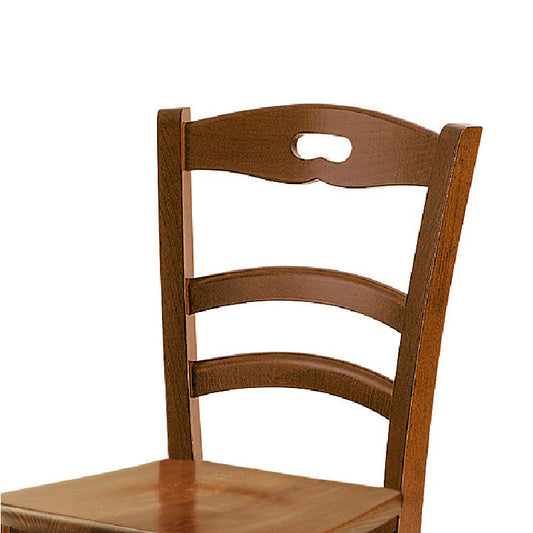 set di 2 sedie aurelia in legno massello noce, dettaglio della struttura in legno, metallo o plastica