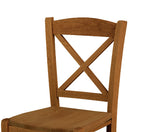 set di 2 sedie tiburtina in legno massello noce, dettaglio della struttura in legno, metallo o plastica