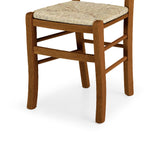 set di 2 sedie tiburtina in legno massello noce con seduta in paglia, dettaglio della struttura in legno, metallo o plastica