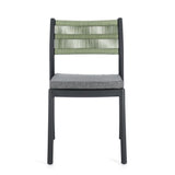 set di 4 sedie alvin in polipropilene antracite e corda intrecciata verde, impilabili, ideale per arredare con stile il tuo...