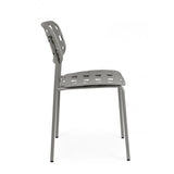 set di 4 sedie clover in polipropilene grigio e struttura acciaio, impilabile, comoda e leggera, perfetta per giardino o...