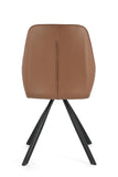 set di 4 sedie maxwell similpelle cognac e gambe acciaio cromato, seduta ergonomica per comfort quotidiano