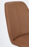 set di 4 sedie maxwell similpelle cognac e gambe acciaio cromato, facile da abbinare a qualsiasi stile d’arredo