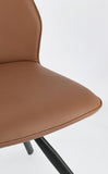 set di 4 sedie maxwell similpelle cognac e gambe acciaio cromato, materiali resistenti per uso quotidiano