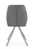 set di 4 sedie maxwell similpelle grigio e gambe acciaio cromato, seduta ergonomica per comfort quotidiano