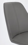 set di 4 sedie maxwell similpelle grigio e gambe acciaio cromato, ideale per cucina, sala da pranzo o studio