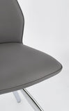 set di 4 sedie maxwell similpelle grigio e gambe acciaio cromato, facile da abbinare a qualsiasi stile d’arredo