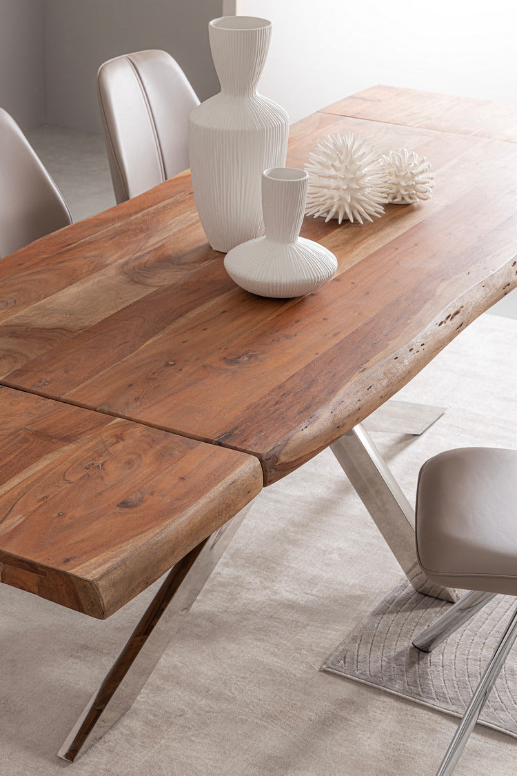 set di 4 sedie maxwell similpelle tortora e gambe acciaio cromato, struttura solida e stabile, adatta a ogni ambiente