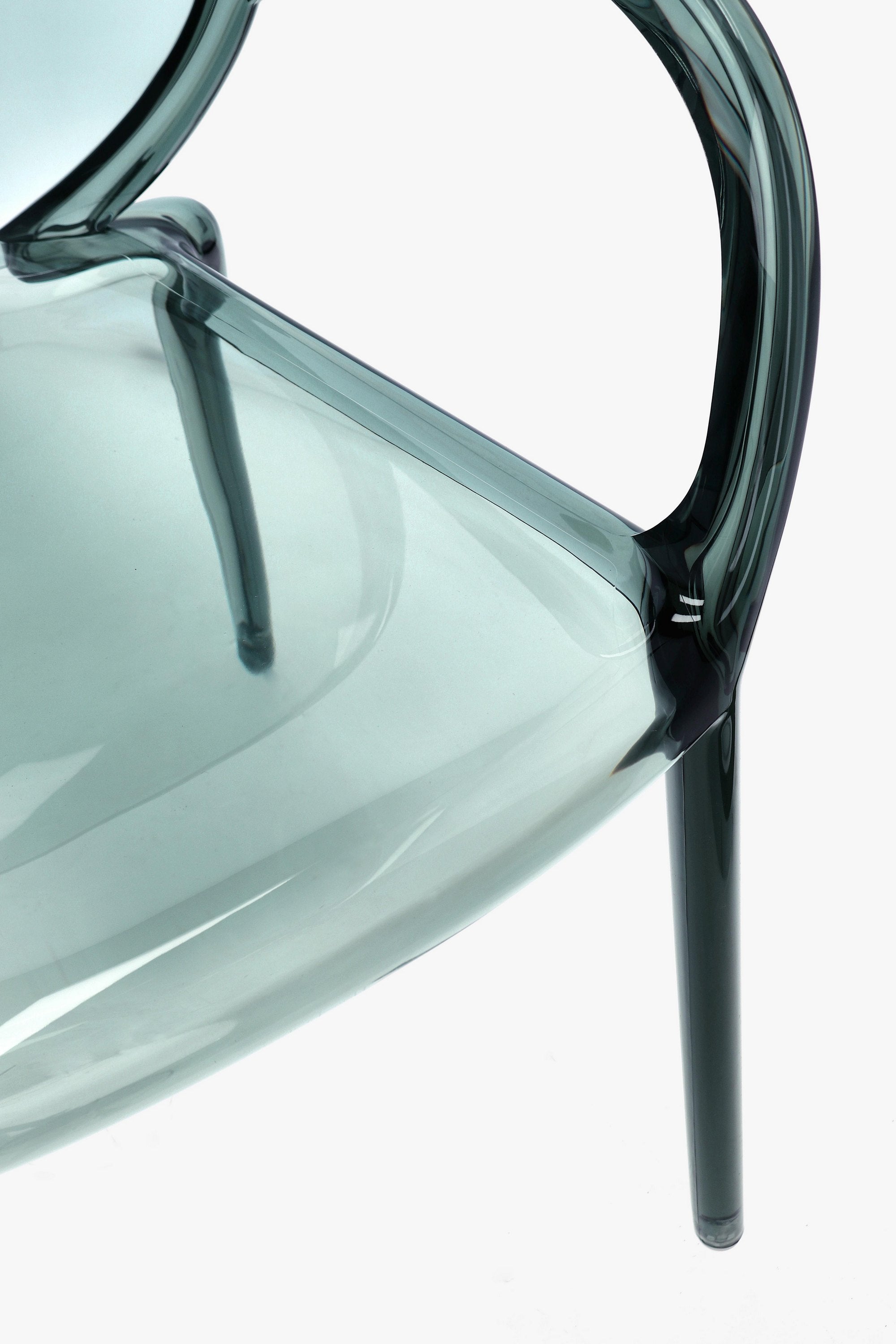 set di 4 sedie camilla in policarbonato trasparente verde menta, impilabili, struttura robusta con rivestimento di qualità