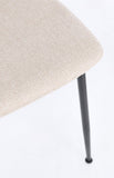 set di 4 sedie rinas beige e gambe acciaio nero, materiali resistenti per uso quotidiano