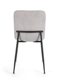 set di 4 sedie rinas grigio chiaro e gambe acciaio nero, ideale per cucina, sala da pranzo o studio
