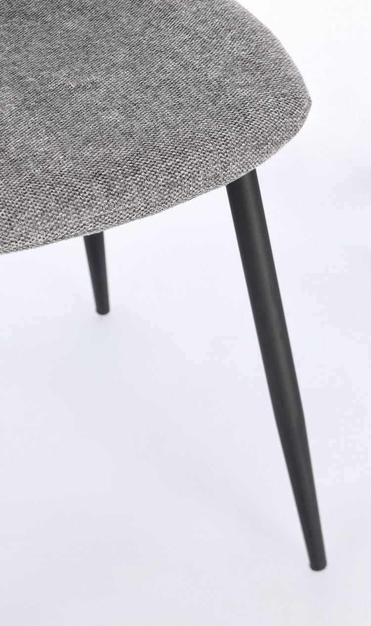 set di 4 sedie irelia in tessuto grigio scuro e acciaio antracite, design minimal, perfetto per arredamenti moderni