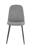 set di 4 sedie irelia in tessuto grigio scuro e acciaio antracite, dettaglio della struttura in legno, metallo o plastica
