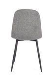 set di 4 sedie irelia in tessuto grigio scuro e acciaio antracite, seduta ergonomica per comfort quotidiano