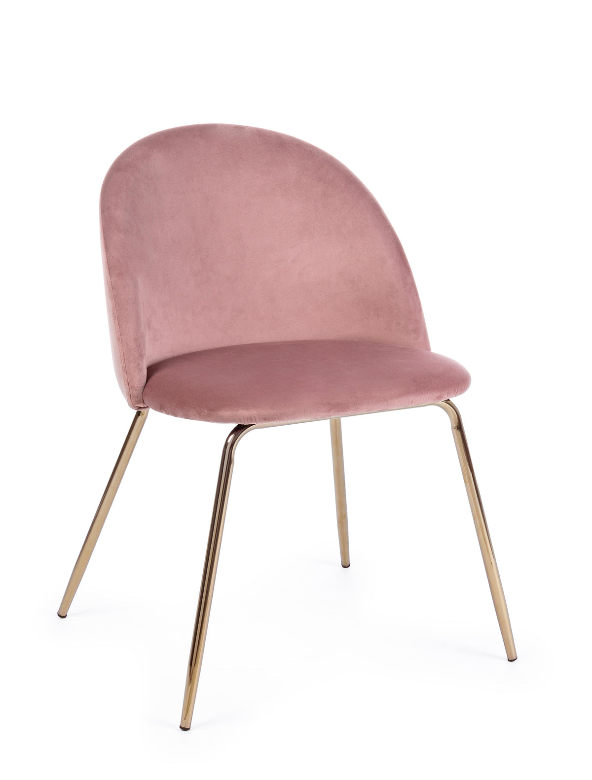 set di 4 sedie tanya in velluto rosa e base oro, poltroncina elegante con braccioli per zona living o pranzo