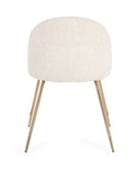 set di 4 sedie tanya in tessuto avorio e base oro, ideale per cucina, sala da pranzo o studio