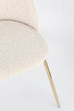 set di 4 sedie tanya in tessuto avorio e base oro, materiali resistenti per uso quotidiano