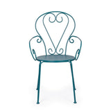 set di 4 sedie etienne in acciaio blu impilabili, con braccioli, ideale per arredare con stile il tuo spazio outdoor