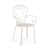 set di 4 sedie etienne in acciaio beige impilabili, con braccioli, sedia per esterno resistente agli agenti atmosferici