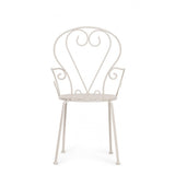 set di 4 sedie etienne in acciaio beige impilabili, con braccioli, ideale per arredare con stile il tuo spazio outdoor
