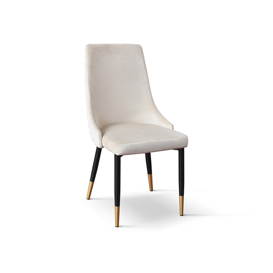 set di 4 sedie irvine in tessuto effetto velluto beige e gambe in metallo antracite e oro, sedia dal design moderno per sala...