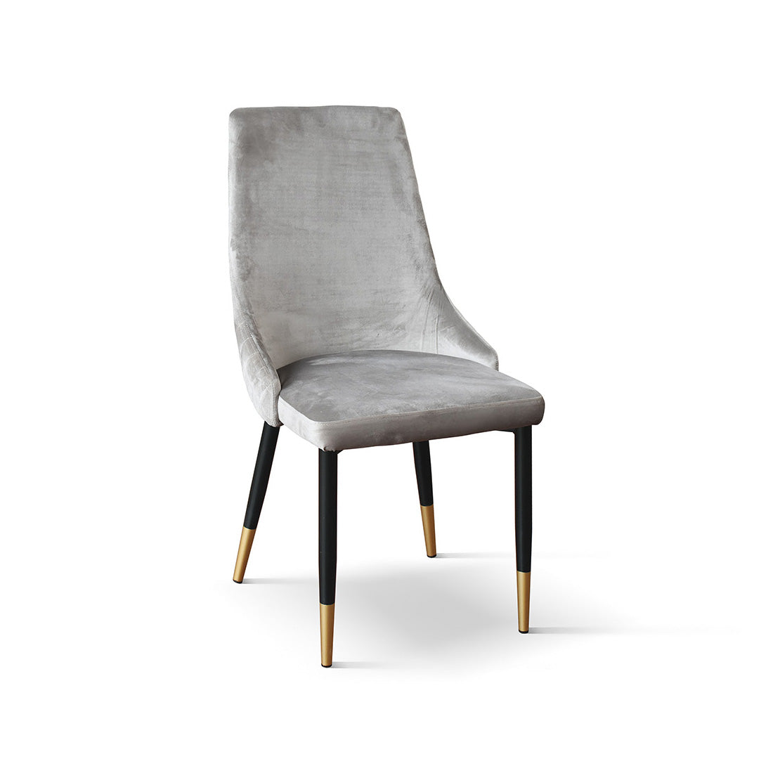 set di 4 sedie irvine in tessuto effetto velluto grigio e gambe in metallo antracite e oro, sedia dal design moderno per...