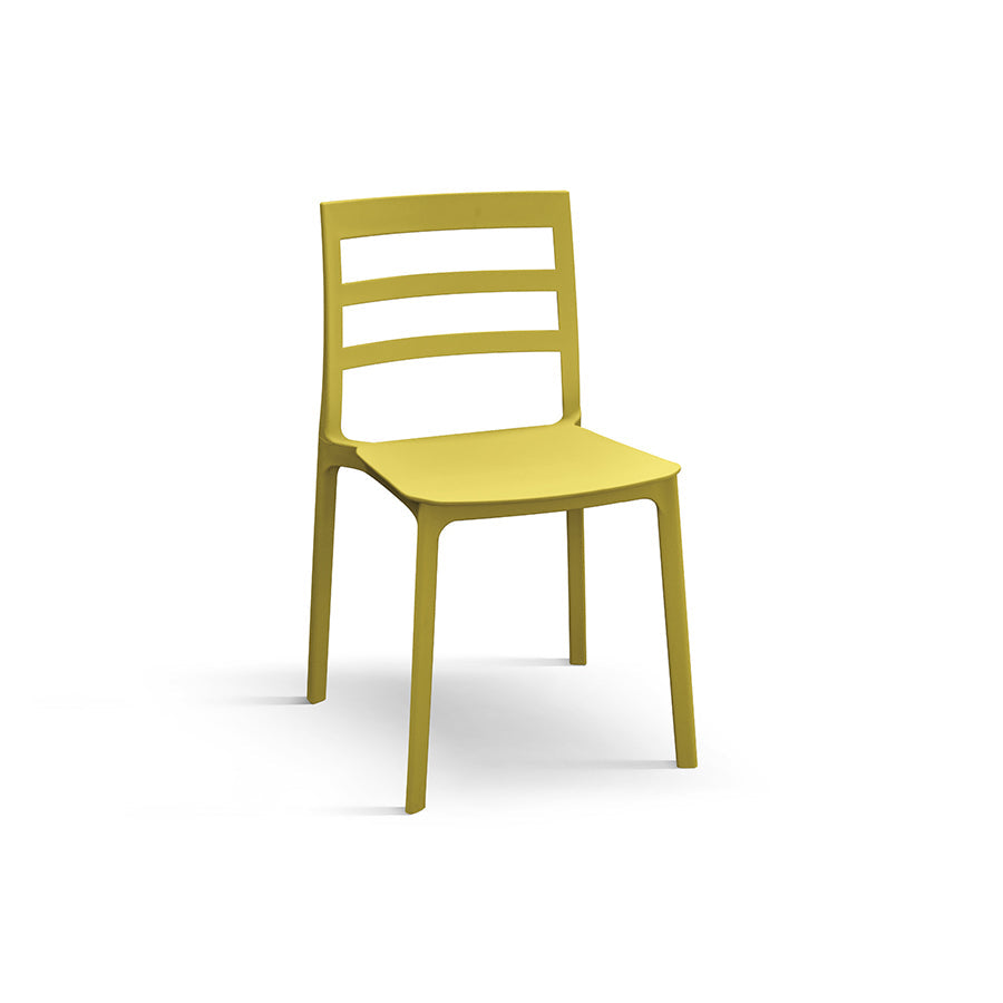 set di 4 sedie malaga in polipropilene giallo, sedia per esterno resistente agli agenti atmosferici