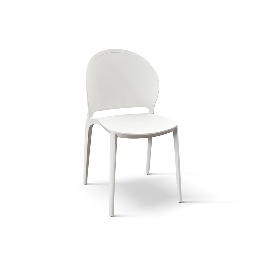 set di 4 sedie marbella in polipropilene bianco, sedia per esterno resistente agli agenti atmosferici