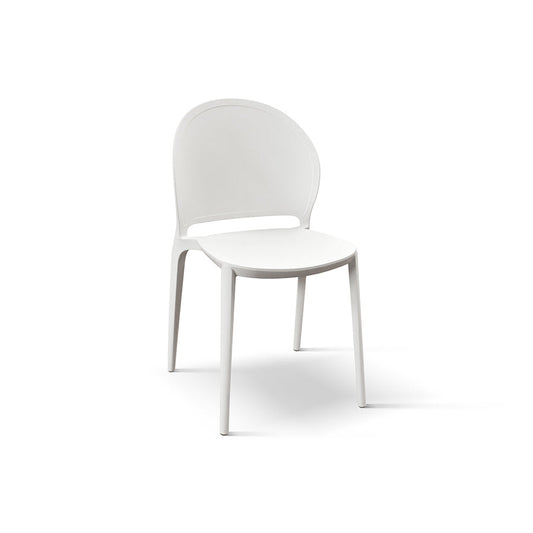 set di 4 sedie marbella in polipropilene bianco, sedia per esterno resistente agli agenti atmosferici