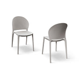 set di 4 sedie marbella in polipropilene tortora, dettaglio della finitura in metallo, plastica o legno trattato