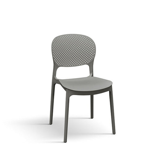 set di 4 sedie alicante in polipropilene grigio, sedia per esterno resistente agli agenti atmosferici