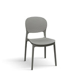 set di 4 sedie alicante in polipropilene grigio, sedia per esterno resistente agli agenti atmosferici